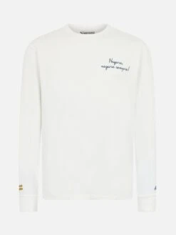MC2 Saint Barth Man White T-shirt Luton With Negare, Negare Sempre! Embroidery | VACANZE DI NATALE SPECIAL EDITION -MC2 Saint Barth Shop UID LUT000103222G MAN T SHIRT WHITE 20240905105110 1
