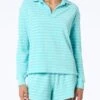 MC2 Saint Barth Light Blue Terry Striped Sweatshirt Magda