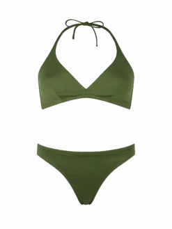 MC2 Saint Barth Woman Military Green Triangle Bralette Bikini Gaia Maia