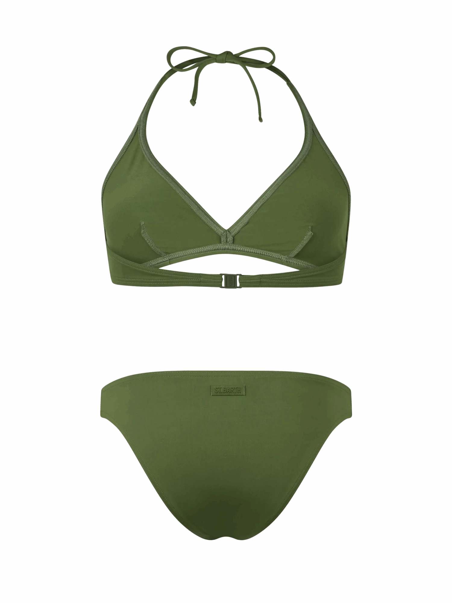 MC2 Saint Barth Woman Military Green Triangle Bralette Bikini Gaia Maia 5 MC2 Saint Barth Woman Military Green Triangle Bralette Bikini Gaia Maia - Image 3