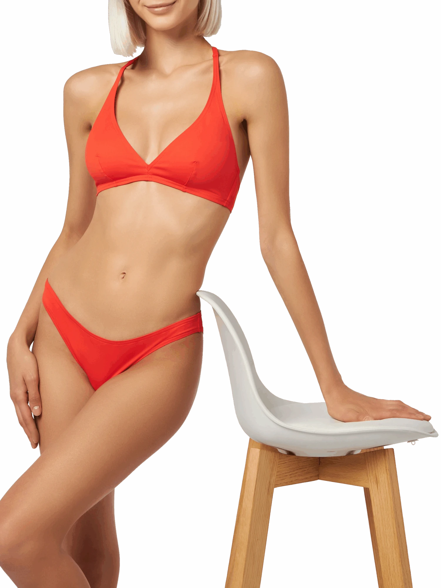 MC2 Saint Barth Woman Orange Triangle Bralette Bikini Gaia Maia 9 MC2 Saint Barth Woman Orange Triangle Bralette Bikini Gaia Maia - Image 7