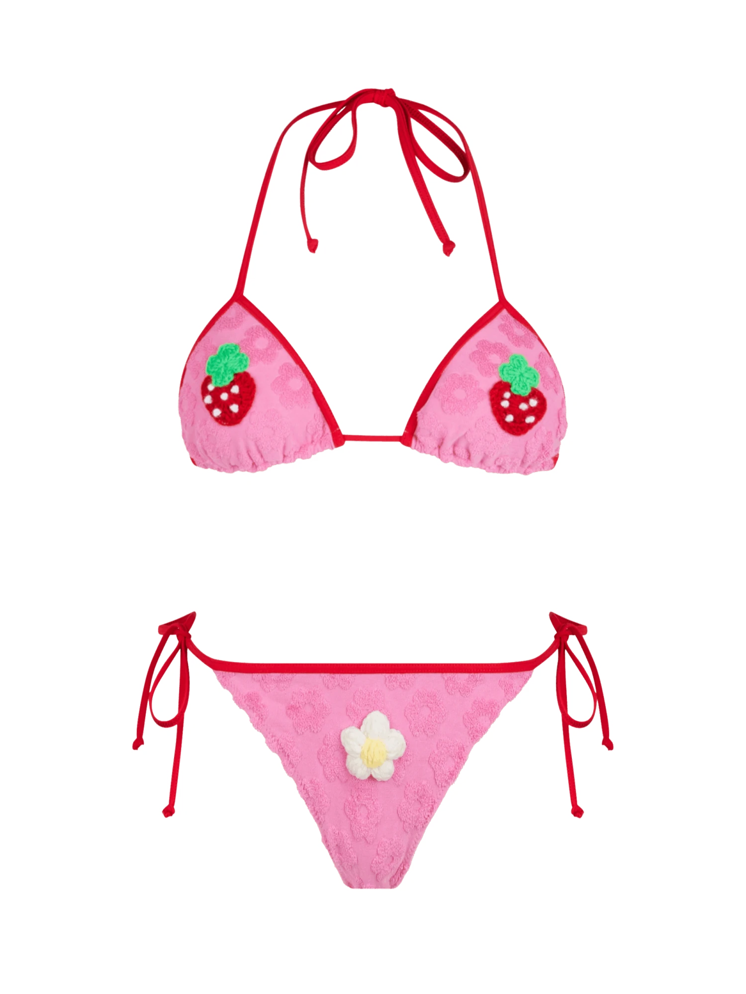 MC2 Saint Barth Woman Terry Embossed Triangle Bikini Maleah With Patches | BEEPY BELLA SPECIAL EDITION 3 MC2 Saint Barth Woman Terry Embossed Triangle Bikini Maleah With Patches | BEEPY BELLA SPECIAL EDITION