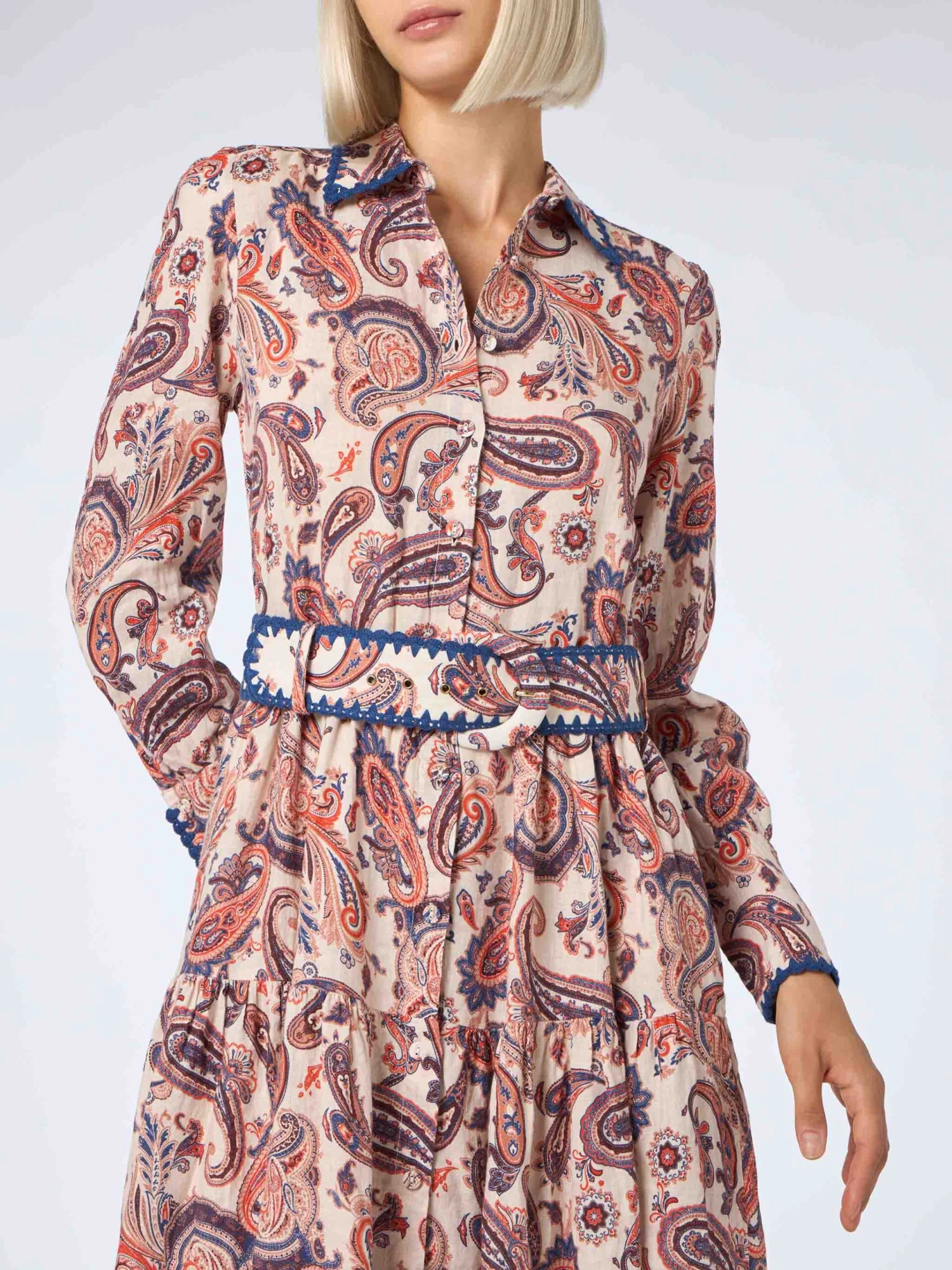 MC2 Saint Barth Woman Linen Dress Marbella With Paisley Print 5 MC2 Saint Barth Woman Linen Dress Marbella With Paisley Print - Image 3