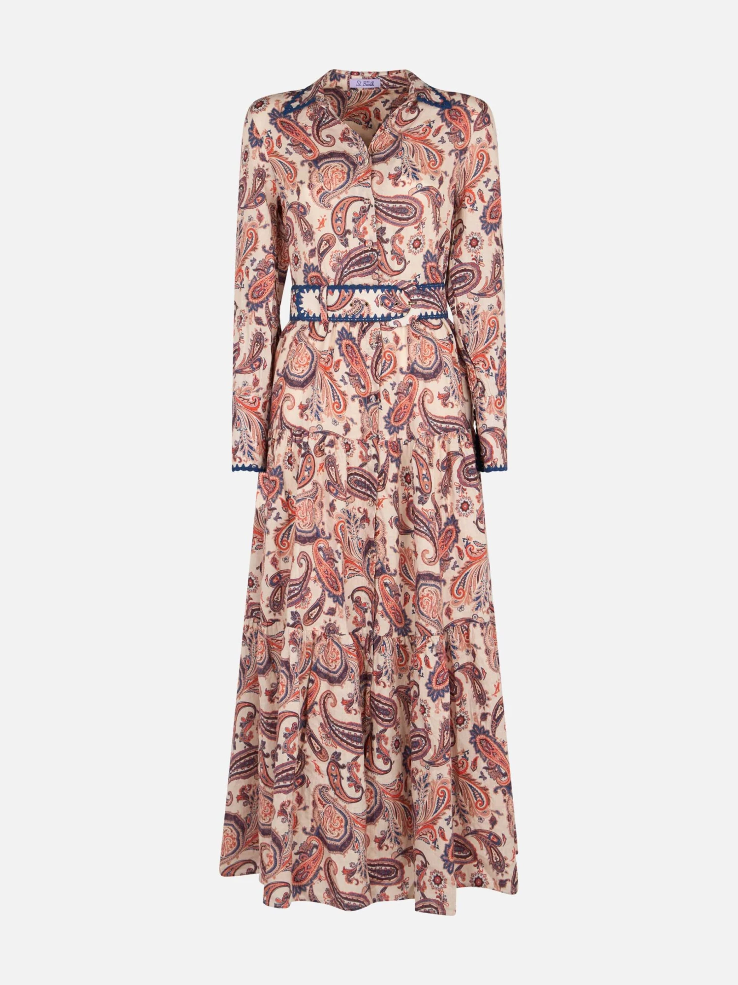 MC2 Saint Barth Woman Linen Dress Marbella With Paisley Print 6 MC2 Saint Barth Woman Linen Dress Marbella With Paisley Print - Image 4