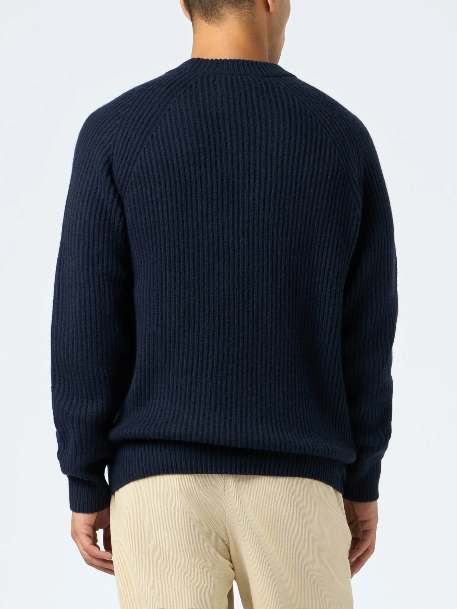 MC2 Saint Barth Man Navy Blue Cashmere Blend Ribbed Sweater Marine 4 MC2 Saint Barth Man Navy Blue Cashmere Blend Ribbed Sweater Marine - Image 2
