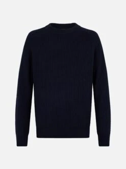 MC2 Saint Barth Man Navy Blue Cashmere Blend Ribbed Sweater Marine 9 MC2 Saint Barth Man Navy Blue Cashmere Blend Ribbed Sweater Marine -MC2 Saint Barth Shop UID MARE00100010G MAN KNITWEAR BLUE 20241023093500 4