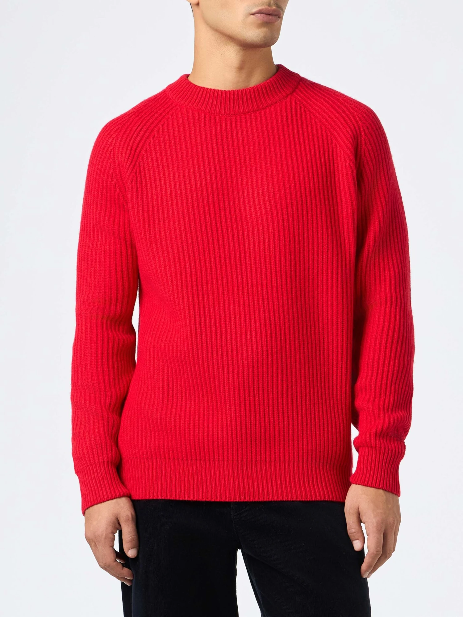 MC2 Saint Barth Man Red Ribbed Sweater Marine 3 MC2 Saint Barth Man Red Ribbed Sweater Marine