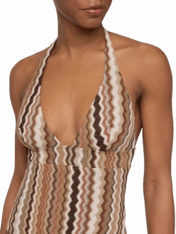 MC2 Saint Barth Marylin Raschel Chevron One-piece Swimsuit 11 MC2 Saint Barth Marylin Raschel Chevron One-piece Swimsuit -MC2 Saint Barth Shop UID MARN00101060H WOMAN ONEPIECE BROWN CHEVRON 0 2