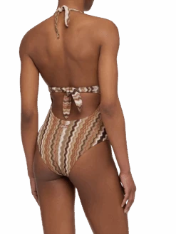 MC2 Saint Barth Marylin Raschel Chevron One-piece Swimsuit 10 MC2 Saint Barth Marylin Raschel Chevron One-piece Swimsuit -MC2 Saint Barth Shop UID MARN00101060H WOMAN ONEPIECE BROWN CHEVRON 0 3