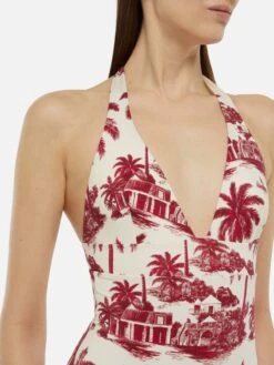 MC2 Saint Barth Marylin One-piece Swimsuit With Toile De Jouy Print | AI CO-CREATED DESIGN BY RICKDICK - POWERED BY RED-EYE -MC2 Saint Barth Shop UID MARN00102735H WOMAN ONEPIECE WHITE 0 AIBYRICKDICK 20250324153500 2