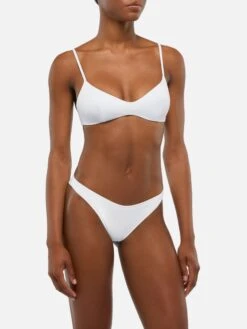 MC2 Saint Barth Scoop Bralette Bikini May Naomi In White With Cheeky Swim Briefs -MC2 Saint Barth Shop UID MAY000100136H WOMAN TOPBIKINI WHITE PLAIN.COLOR MC2 1