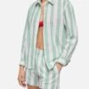 MC2 Saint Barth Meredith Classic Shirt With Sage Green Striped Print 1 MC2 Saint Barth Meredith Classic Shirt With Sage Green Striped Print -MC2 Saint Barth Shop UID MDH00101019H WOMAN SHIRT GREEN LINEN MC2 20250527103516 1