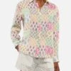 MC2 Saint Barth Meredith Linen Classic Shirt With Floral Patch Print