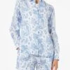 MC2 Saint Barth Woman Paisley Linen Classic Shirt Meredith -MC2 Saint Barth Shop UID MDH00104600F WOMAN SHIRT BLUE 1