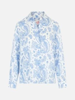 MC2 Saint Barth Woman Paisley Linen Classic Shirt Meredith -MC2 Saint Barth Shop UID MDH00104600F WOMAN SHIRT BLUE 4