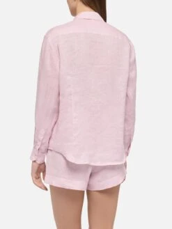 MC2 Saint Barth Meredith Pink Linen Classic Shirt 9 MC2 Saint Barth Meredith Pink Linen Classic Shirt -MC2 Saint Barth Shop UID MDH00105725H WOMAN SHIRT PINK PLAIN.COLOR MC2 3