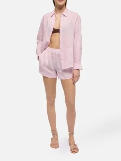 MC2 Saint Barth Meredith Pink Linen Classic Shirt 10 MC2 Saint Barth Meredith Pink Linen Classic Shirt -MC2 Saint Barth Shop UID MDH00105725H WOMAN SHIRT PINK PLAIN.COLOR MC2 4