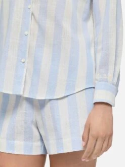 MC2 Saint Barth Meredith Cotton Classic Shirt With Light Blue Striped Print -MC2 Saint Barth Shop UID MDH00105741H WOMAN SHIRT BLUE STRIPES MC2 20250527103516 2