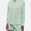 MC2 Saint Barth Meredith Linen Classic Shirt With Saint Barth Embroidery