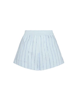 MC2 Saint Barth Meave Cotton Poplin Pull Up Shorts With Striped Rhinestone Embellishment 11 MC2 Saint Barth Meave Cotton Poplin Pull Up Shorts With Striped Rhinestone Embellishment -MC2 Saint Barth Shop UID MEA00200246H WOMAN SHORTPANT BLUE STRIPES 0 5