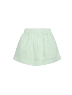 MC2 Saint Barth Meave Sage Green Linen Pull Up Shorts -MC2 Saint Barth Shop UID MEA00200308H WOMAN SHORTPANT GREEN PLAIN.COLOR 0 4