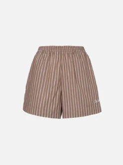 MC2 Saint Barth Woman Cotton Striped Pull Up Shorts Meave -MC2 Saint Barth Shop UID MEA00205110F WOMAN SHORT PANT BROWN 01