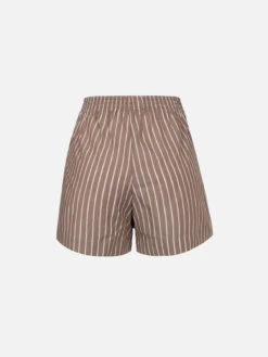 MC2 Saint Barth Woman Cotton Striped Pull Up Shorts Meave -MC2 Saint Barth Shop UID MEA00205110F WOMAN SHORT PANT BROWN 02
