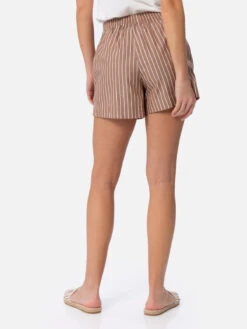 MC2 Saint Barth Woman Cotton Striped Pull Up Shorts Meave -MC2 Saint Barth Shop UID MEA00205110F WOMAN SHORT PANT BROWN 02 ed20c53f b6d2 4894 84f5 a05b385ca474
