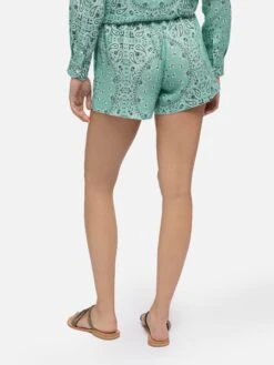 MC2 Saint Barth Meave Linen Pull Up Shorts With Bandanna Print 10 MC2 Saint Barth Meave Linen Pull Up Shorts With Bandanna Print -MC2 Saint Barth Shop UID MEA00205764H WOMAN SHORTPANT GREEN BANDANA 0 20250527103516 3