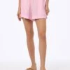 MC2 Saint Barth Woman Pink Linen Pull Up Shorts