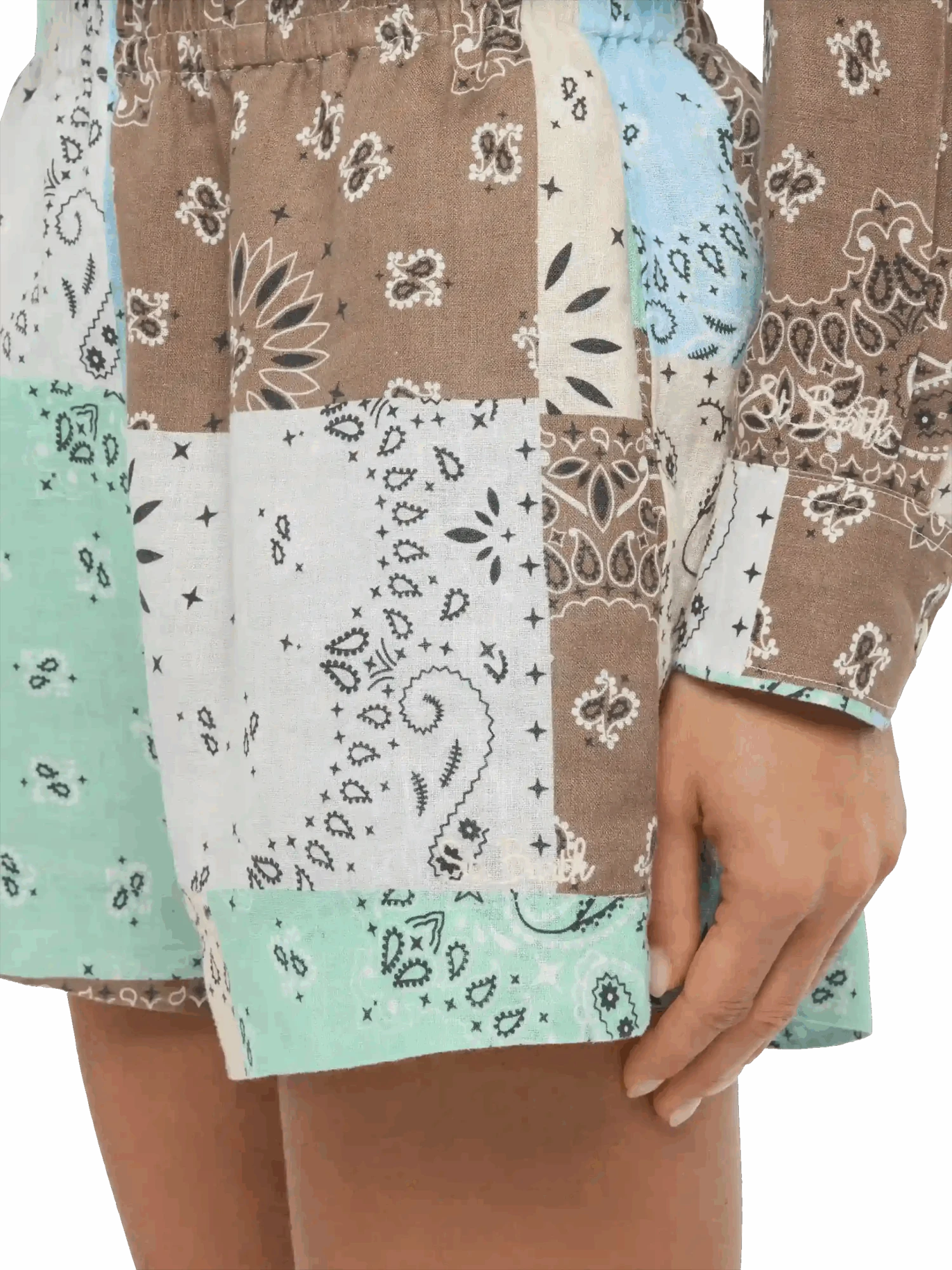 MC2 Saint Barth Meave Linen Pull Up Shorts With Bandanna Patch Print 6 MC2 Saint Barth Meave Linen Pull Up Shorts With Bandanna Patch Print - Image 4