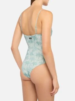 MC2 Saint Barth Medea Lurex Underwired One-piece Swimsuit With Toile De Jouy Print -MC2 Saint Barth Shop UID MEDE00201432H WOMAN ONEPIECE GREEN TOILEDEJOUY MC2 3