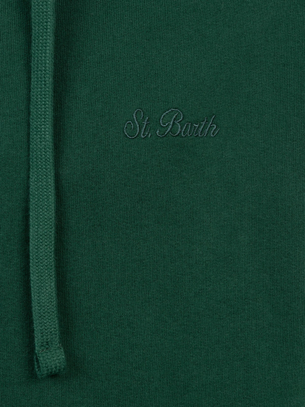 MC2 Saint Barth Man British Green Zipped And Hooded Sweatshirt With St. Barth Embroidery 7 MC2 Saint Barth Man British Green Zipped And Hooded Sweatshirt With St. Barth Embroidery - Image 5