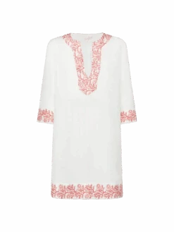 MC2 Saint Barth Macha Linen Tunic Dress With Coral Print 10 MC2 Saint Barth Macha Linen Tunic Dress With Coral Print -MC2 Saint Barth Shop UID MHA00106861H WOMAN DRESS WHITE 0 0 20250415113500 4