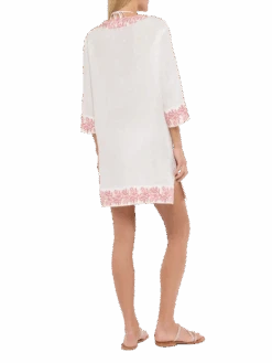 MC2 Saint Barth Macha Linen Tunic Dress With Coral Print 9 MC2 Saint Barth Macha Linen Tunic Dress With Coral Print -MC2 Saint Barth Shop UID MHA00106861H WOMAN DRESS WHITE 0 0 3