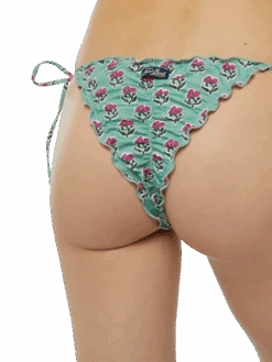 MC2 Saint Barth Classic Triangle Bikini Sagittarius Miami With Floral Print -MC2 Saint Barth Shop UID MIA00101251H WOMAN BOTTOMBIKINI GREEN 0 0 2