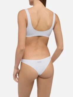 MC2 Saint Barth Afrodite Heatsealed Silver Cheeky Swim Briefs - Minerva Silver Heatsealed Classic Bralette -MC2 Saint Barth Shop UID MINE00101061H WOMAN TOPBIKINI WHITE PLAINCOLOR MC2 3