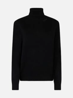 MC2 Saint Barth Woman Black Cashmere Blend Turtleneck Sweater Moody 9 MC2 Saint Barth Woman Black Cashmere Blend Turtleneck Sweater Moody -MC2 Saint Barth Shop UID MOD000100038G WOMAN KNITWEAR BLACK 1