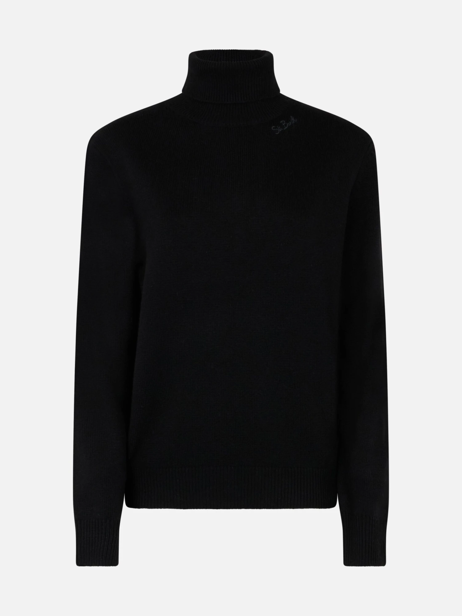 MC2 Saint Barth Woman Black Cashmere Blend Turtleneck Sweater Moody 6 MC2 Saint Barth Woman Black Cashmere Blend Turtleneck Sweater Moody - Image 4