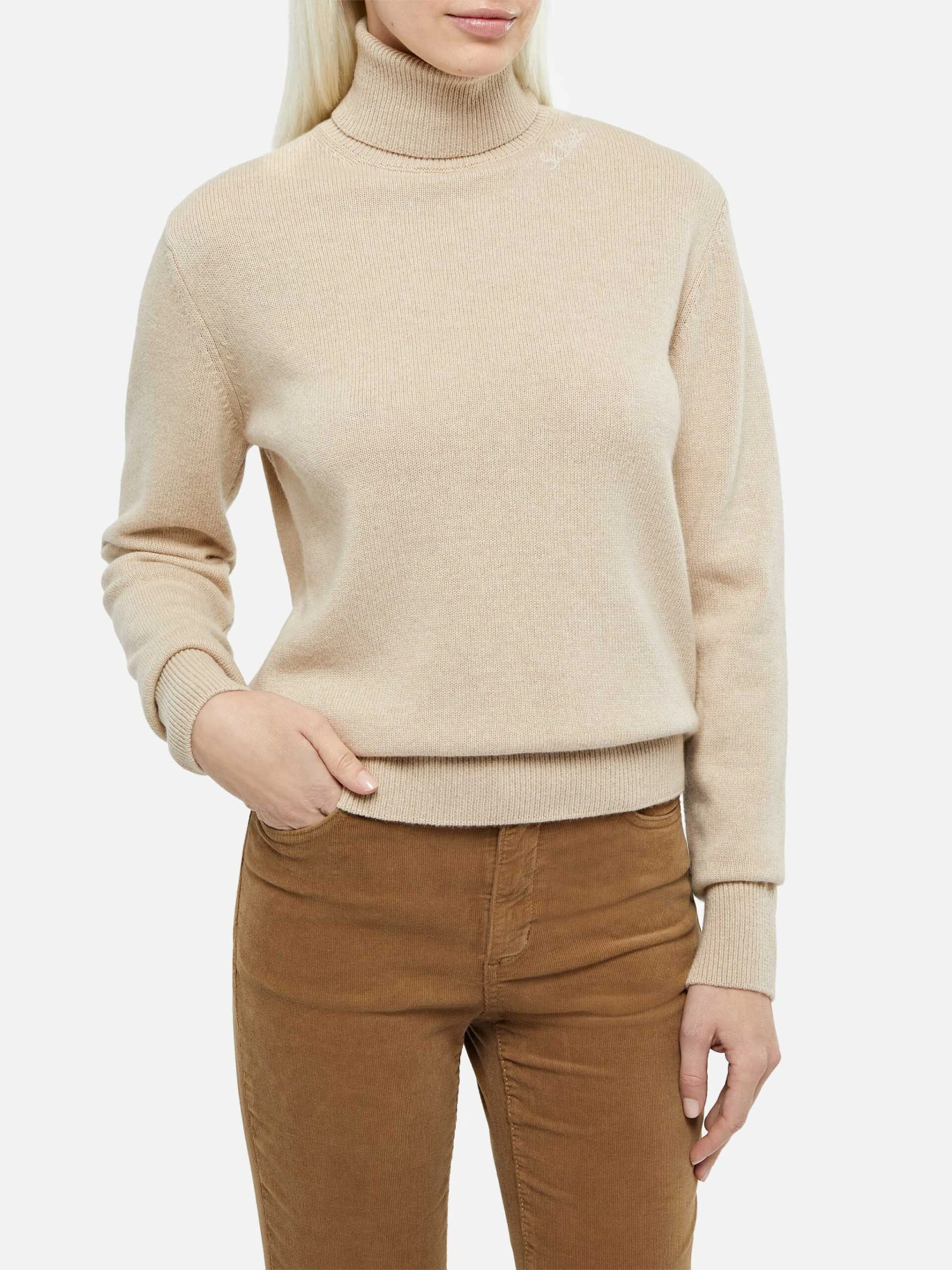 MC2 Saint Barth Woman Beige Cashmere Blend Turtleneck Sweater Moody 3 MC2 Saint Barth Woman Beige Cashmere Blend Turtleneck Sweater Moody