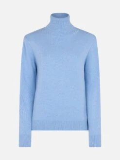 MC2 Saint Barth Woman Light Blue Cashmere Blend Turtleneck Sweater Moody -MC2 Saint Barth Shop UID MOD000100325G STBW KNITWEAR SKY 1