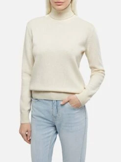 MC2 Saint Barth Woman White Cashmere Blend Turtleneck Sweater Moody