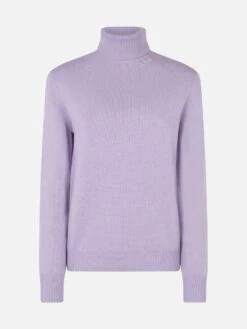 MC2 Saint Barth Woman Lilac Cashmere Blend Turtleneck Sweater Moody -MC2 Saint Barth Shop UID MOD000103569G WOMAN KNITWEAR PINK 1