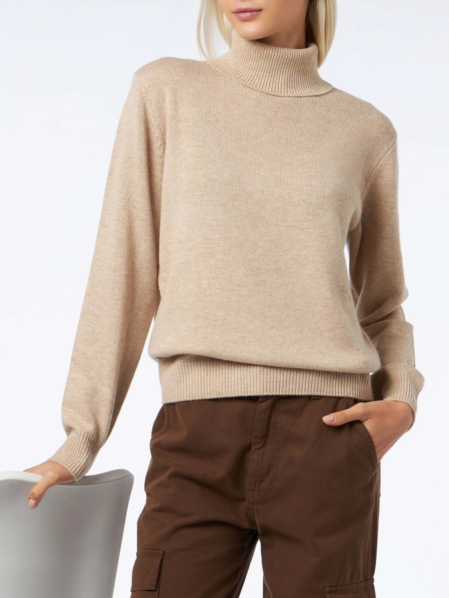 MC2 Saint Barth Woman Beige Pure Cashmere Turtleneck Sweater Moody 3 MC2 Saint Barth Woman Beige Pure Cashmere Turtleneck Sweater Moody