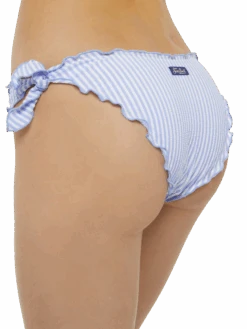 MC2 Saint Barth Classic Seersucker Triangle Bikini Sagittarus Moon With Striped Print -MC2 Saint Barth Shop UID MOO000104211H WOMAN BOTTOMBIKINI SKY 0 0 2