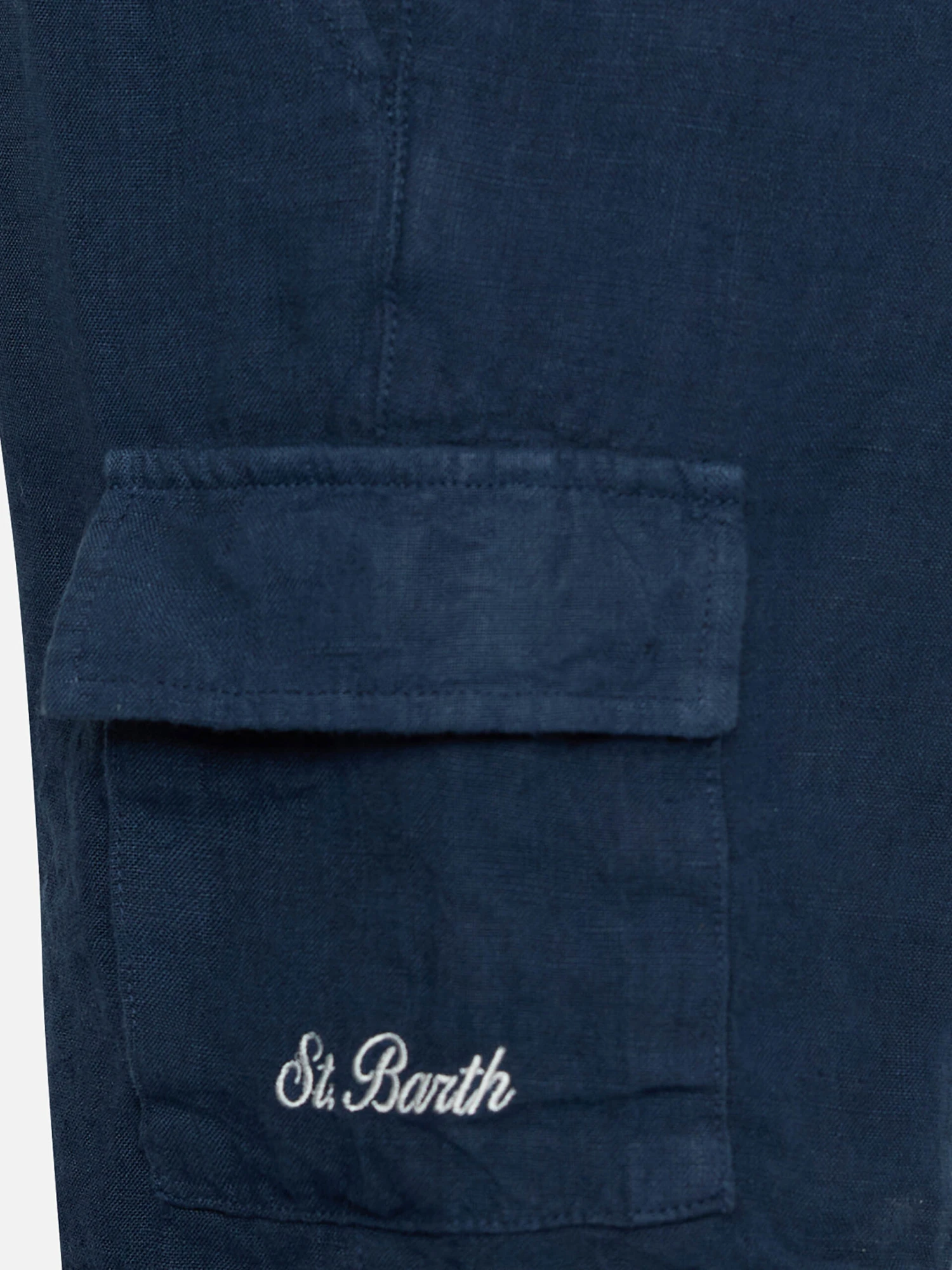 MC2 Saint Barth Boy Navy Blue Linen Bemuda Marseille Jr 5 MC2 Saint Barth Boy Navy Blue Linen Bemuda Marseille Jr - Image 3