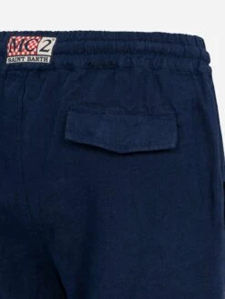 MC2 Saint Barth Man Navy Blue Linen Bermuda Marseille 14 MC2 Saint Barth Man Navy Blue Linen Bermuda Marseille -MC2 Saint Barth Shop UID MRE000201526F MAN SHORTPANT BLUE LINEN 20250315084127 06