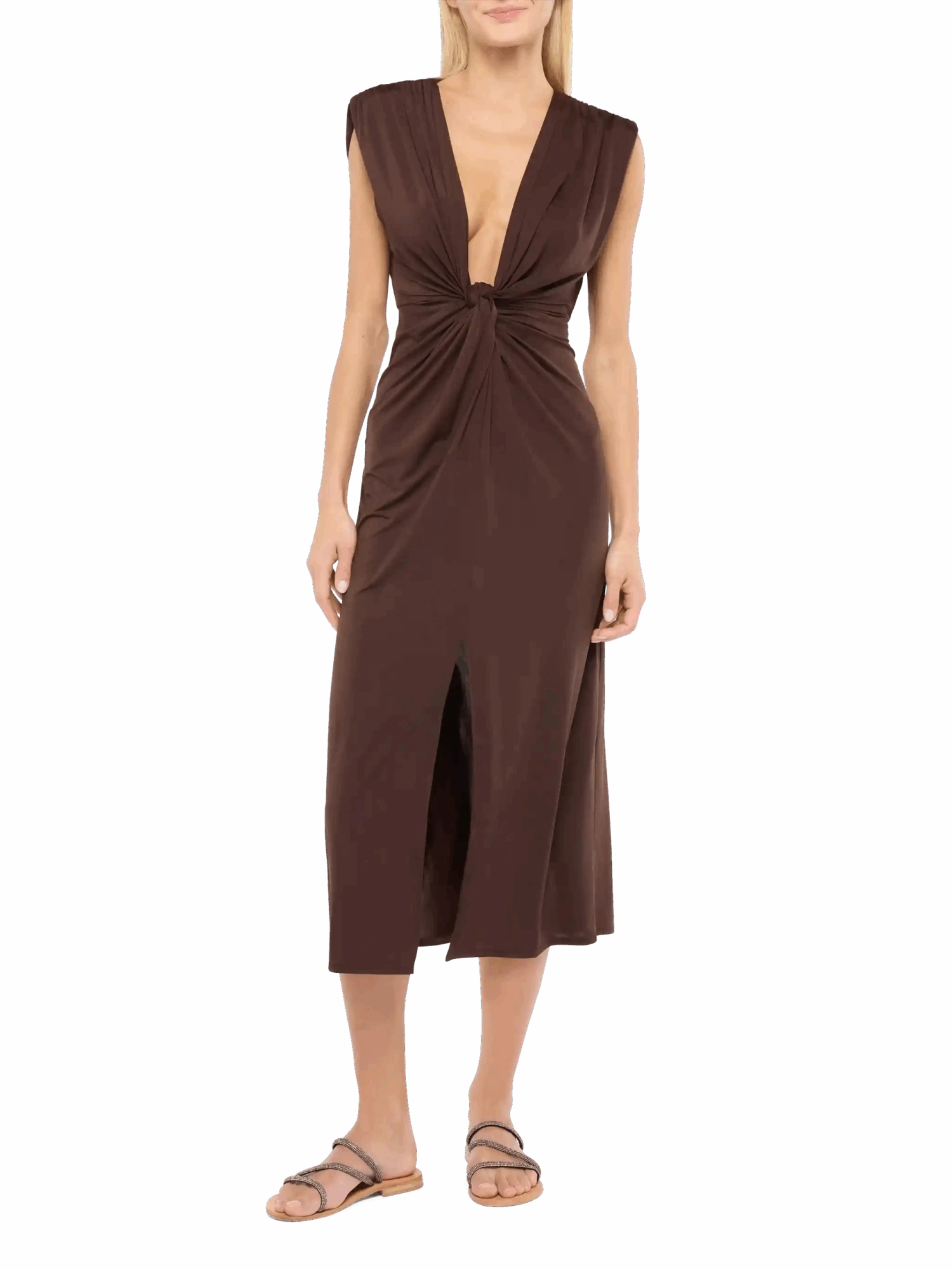 MC2 Saint Barth Marina Brown Sleeveless Maxi Dress 3 MC2 Saint Barth Marina Brown Sleeveless Maxi Dress