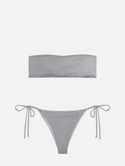 MC2 Saint Barth Bandeau Bikini Rebby Marielle In Shimmer Grey