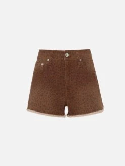 MC2 Saint Barth Musa Denim Shorts With Animalier Print -MC2 Saint Barth Shop UID MUS000106543H WOMAN SHORTPANT BROWN ANIMALIER MC2 20250711083505 5